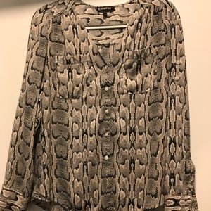 Express Portifino Snake Skin Print Blouse